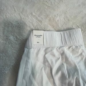 Abercrombie white linen wide leg pants